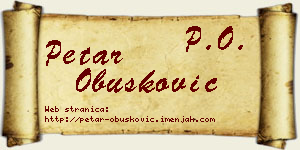 Petar Obušković vizit kartica